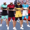 Summer men's sportswear short-sleeved + shorts suits, men's fitness wear, men's marathon jogging wear and men's casual wear.