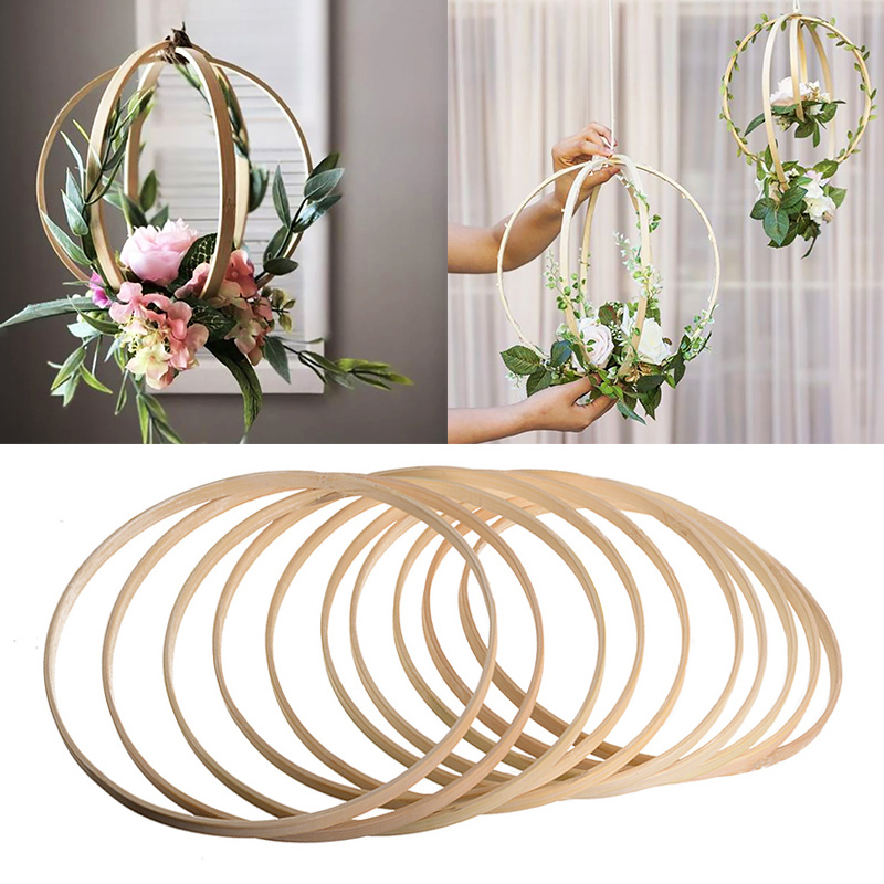 8-40cm Wooden Frame Hoop Circle Embroidery Hoop Tool Bamboo Circle For Cross Stitch Hand DIY Art Craft Sewing Tool