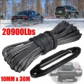 10MM x 30M 20900Lbs Black Winch Line Towing Rope Synthetic fiber Rope Plasma Rope for ATV/UTV/SUV/4X4/4WD