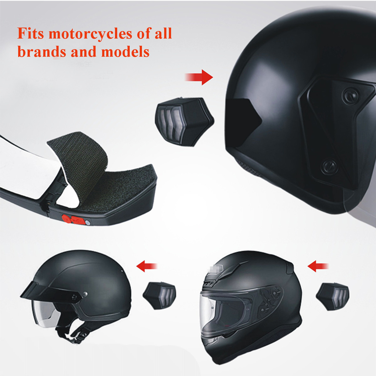 Motorcycle Helmet Wireless LED Safety Brake Light Turn Signal Light Indicators Motorbike Scooter Motocross Helmet