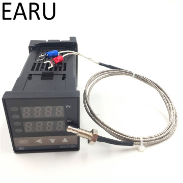 Dual Digital RKC PID Temperature Controller REX-C100 Universal Input SSR Relay Output + M6 Probe 1m cable K typethermocouple Hot