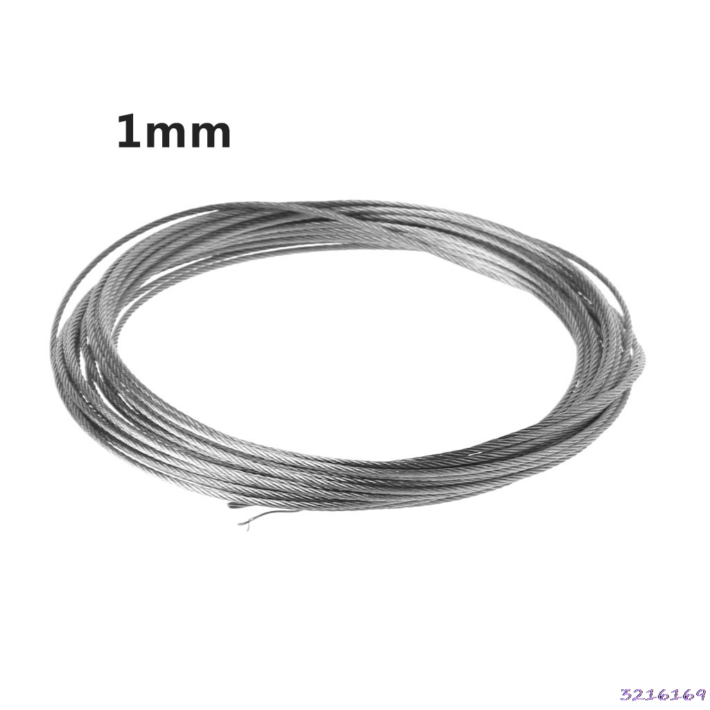 New 5m 304 Stainless Steel Wire Rope Soft Fishing Lifting Cable 7x7 Clothesline
