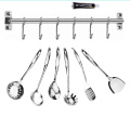 7PCS Stainless Steel Cooking Utensils Set Spatula Shovel Thick Handle with 6 Hooks Rack Cookware Set Kitchen Tool Set Silverware
