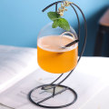 Bar New Ideas Hanging Basket Cocktail Glass Heart Moon Iron Frame Suspension Bottle Juice Beverage Molecular Special Drinks Cup