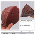10pcs 140*90 Self-adhesive 6 Holes Sandpaper Triangle Sander Paper Hook Loop Sanding Disc Abrasive Tools For Polishing Grit
