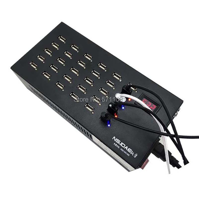 Display of 30-port charger with light   