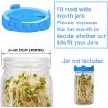 6pcs Sprouting Lid Food Grade Mesh Sprout Cover Kit Seed Growing Germination Vegetable Silicone Sealing Ring Lid For Mason Jar