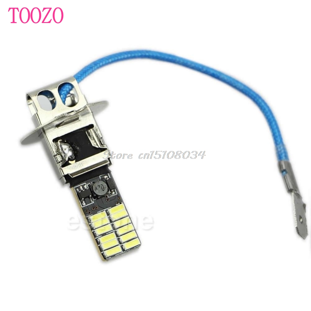 24-SMD-4014 H3 6500K HID Xenon White LED Bulbs for Fog Light or Driving Lamp New #K4U3X#