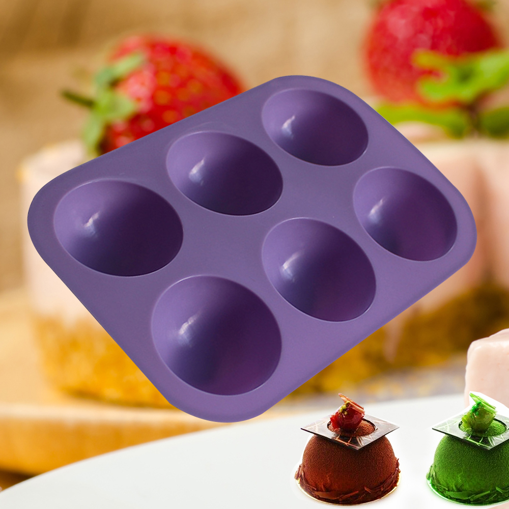 3D Silicone Molds Truffle Round Ball Shaped Baking Moulds For Chocolate Mousse Mould Dessert Muffin Brownie Pudding Jello Mold 3