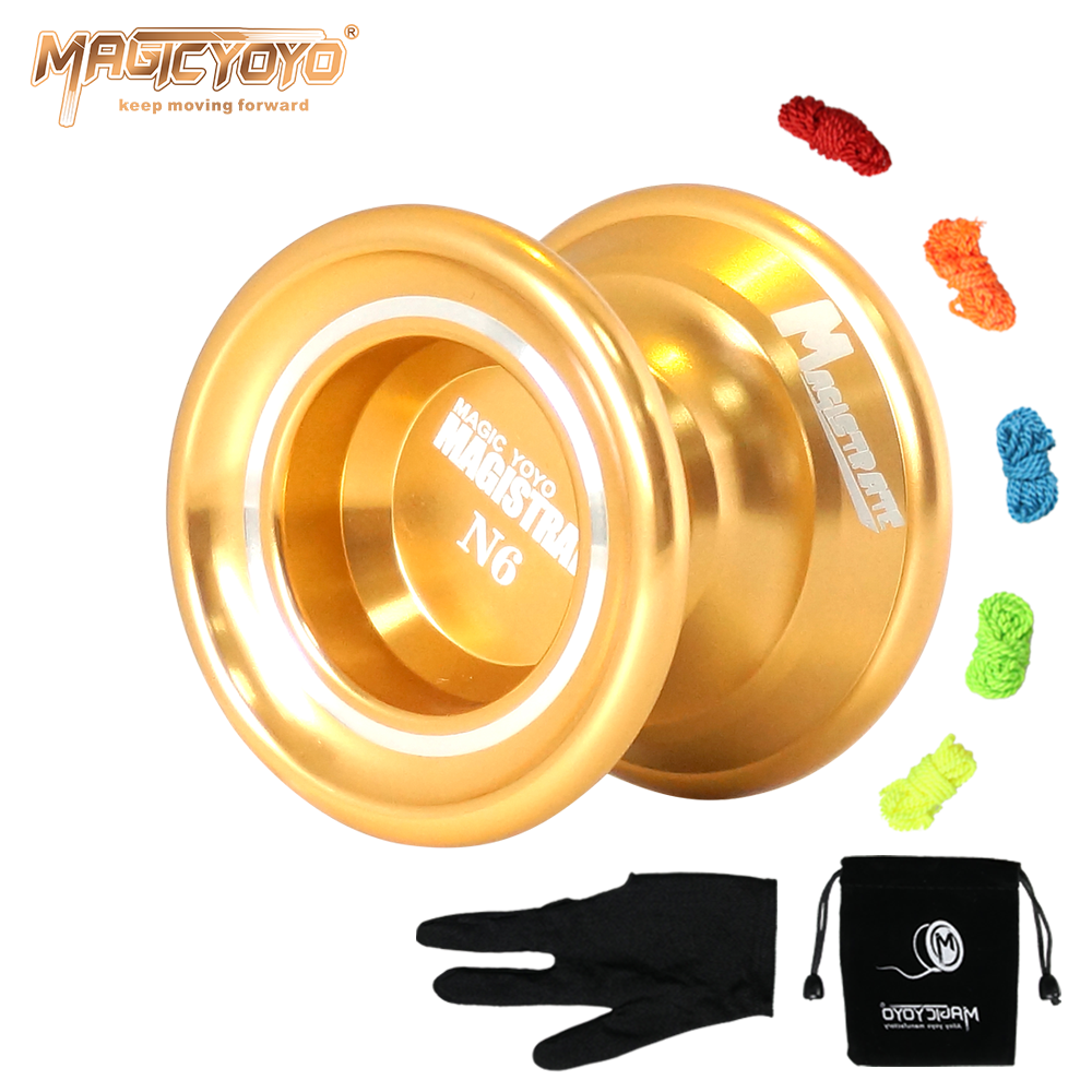 MAGICYOYO N6 Unresponsive Yoyo Professional Metal Shinning Finish Yo yo Kids toys and Gift for Children