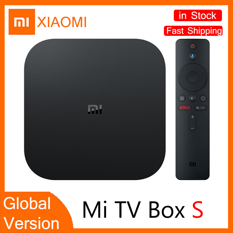 TV SetTop Box Global Vision XIAOMI Mi Box S 4K HDR Android TV 8.1 2G 8G WiFi Connection Netflix Google TV Box Stick Media Player