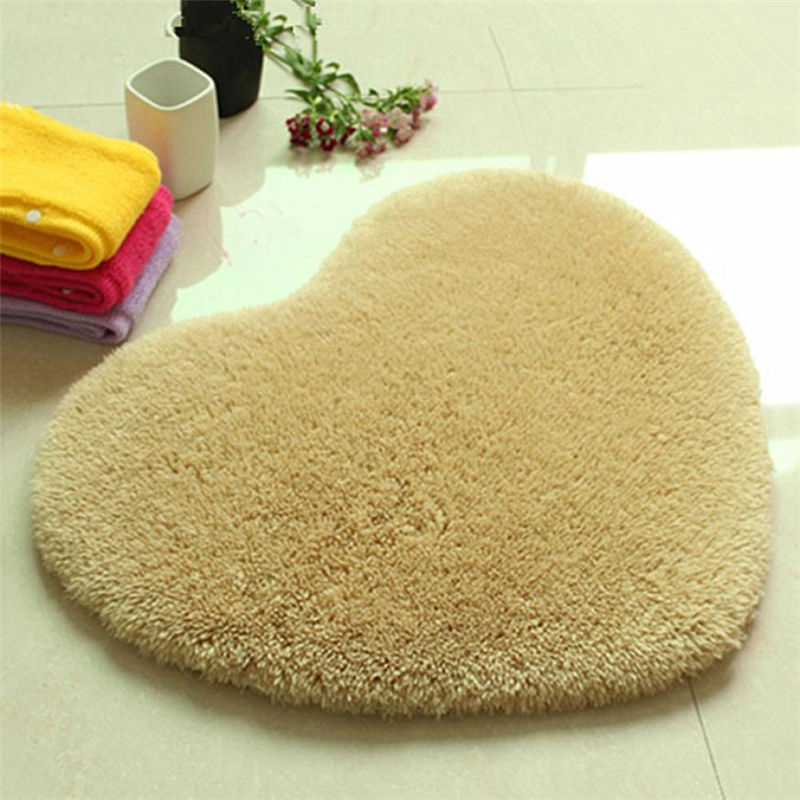 Love Heart Shaped Doormat Non-Slip Soft Microfiber Coral Fleece Bathroom Floor Area Rug For Living Room Mat Carpets Decor