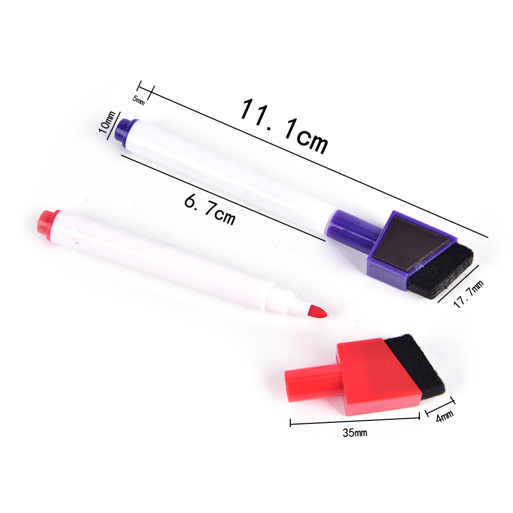 Magnetic Whiteboard Pen Erasable Dry White Board Markers Magnet Built In Eraser Office School