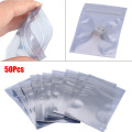 50pcs Antistatic Aluminum Storage Bag Ziplock Bags Resealable Anti Static Pouch For Electronic Accessories Package Bags