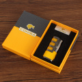 COHIBA Lighters Metal Pocket Butane Cigar Torch Lighter Gas Windproof 3 Jet Smoking Lighter For Cigar Accessories W/ Gift Box