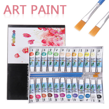 24 Colors Professional Tube Oil Paints Art For Artists Canvas Pigment Art Supplies 5ml Paint Tube Gouache Drawing With 2 Brushes