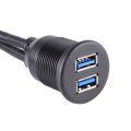 2 USB3.0 Ports MALE TO 2 FEMALE Extension cable Car Dash Panel Flush Mount Dual Usb 3.0 Male To Female Extension Cable Ma953