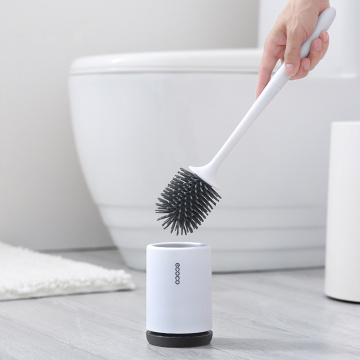 Ecoco Toilet Brush Set TPR Soft Bristles Toilet Cleaner Tool Bathroom Toilet Cleaning Brush With Bucket WC Bathroom Accessories
