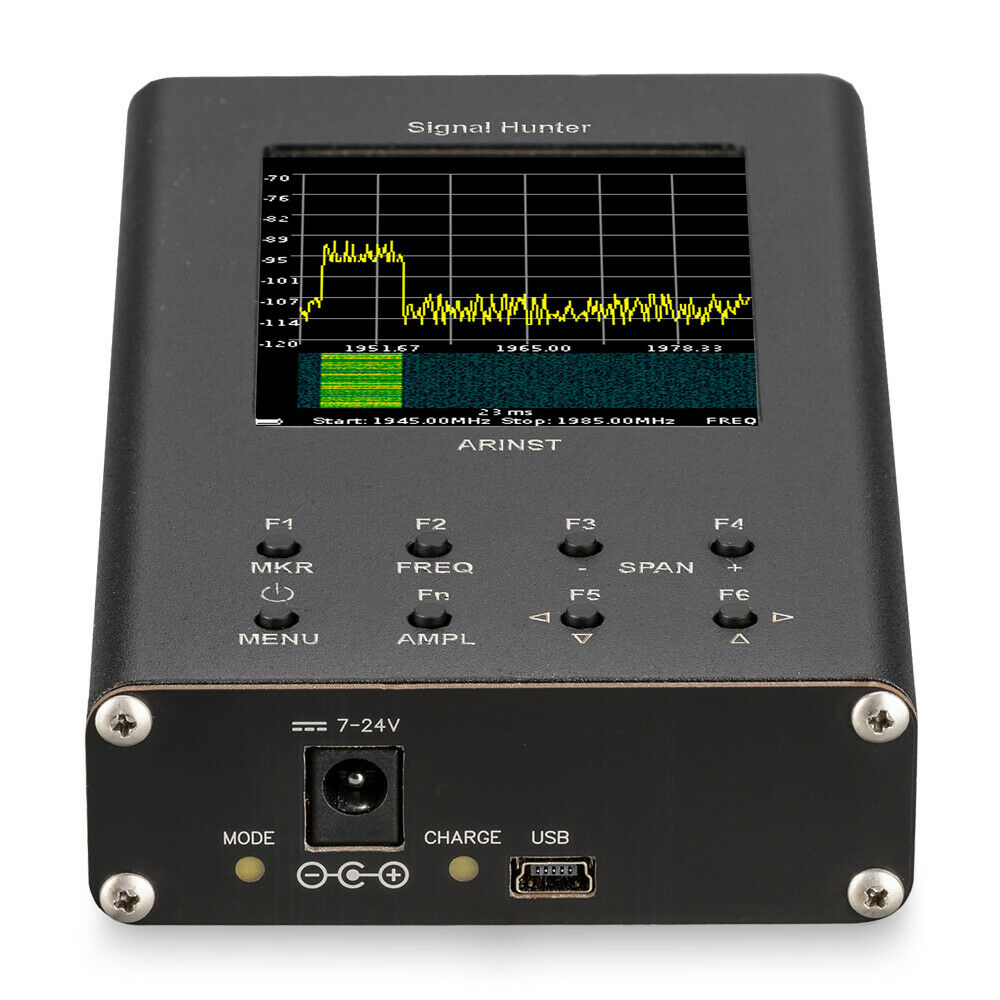 Portable RF spectrum analyzer Arinst SSA R2 Signal Hunter (35 MHz - 6200 MHz), with touch screen