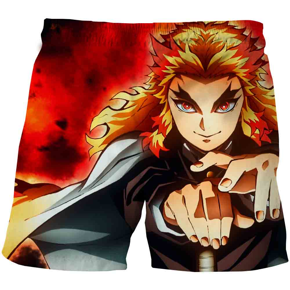 Summer boys shorts 3D Demon Slayer teenage big kids boys beach shorts children's pants clothing Kimetsu no Yaiba Costume