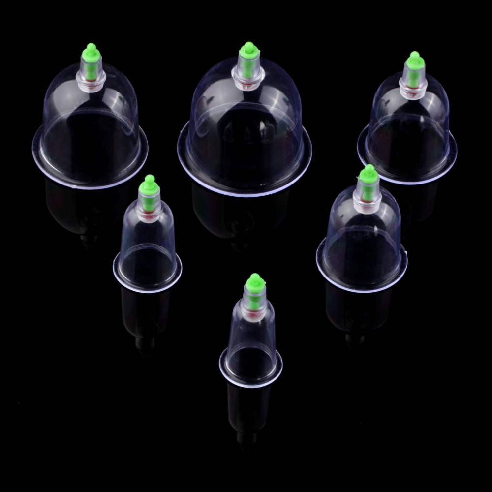 6 cups Chinese Medical Vacuum Body Cupping Set Portable Massage Therapy Kit Newest health care drop shipping