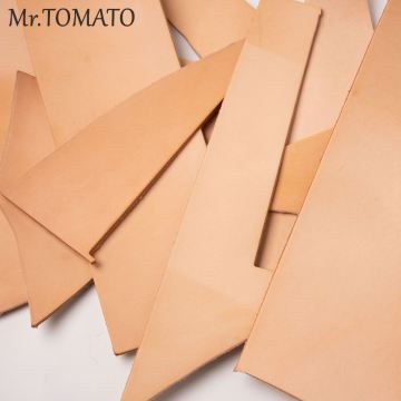 Thick Leather craft Handmade DIY vegetable tanned leather full grain 3.5 to 4.0 mm Tanned Leather piece scrap leftover yellow