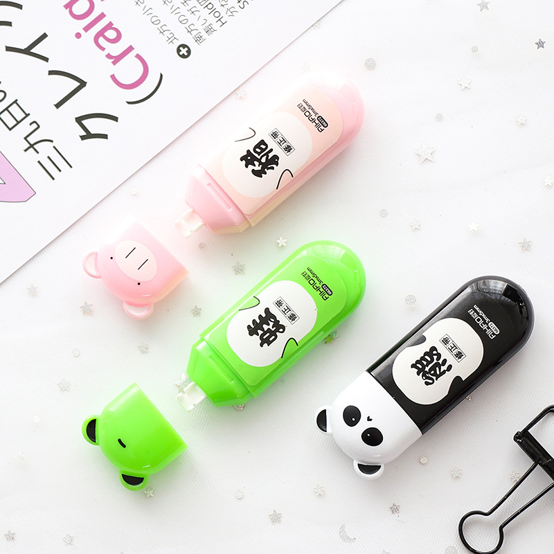 EZONE Cartoon Animal Correction Tape 5mm*3m Pig Panda Frog Kawaii Correction Tape Super Stationery Coverage Tape Color random