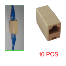 10 Pcs- RJ45 Cable Connector Inline CAT5E Coupler Ethernet Cable Coupler Female to Female Extension Joiner Telecom Parts