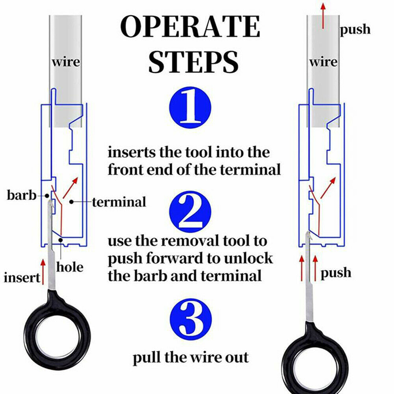 57/70pcs Needle Remover Plug Terminal Removal Electrical Wiring Crimp Connector Pin Needle Pick-up Wire Harness Wire Puller Hand