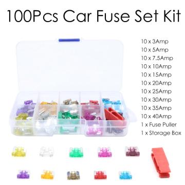 100pcs Low Profile Micro Blade Mini Fuse Assortment Set APS Car Auto Truck SU Car Accessories 2,3,5,7.5,10,15,20,25,30 AMP