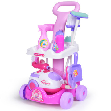 HOT 1 Pcs/Set Pretend Play Toy Simulation Vacuum Cleaner Cart Cleaning Dust Tools Baby Kids Play House Doll Accessories Toy
