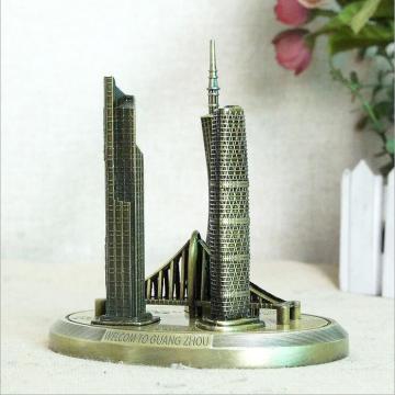 Metal Guangzhou Tower Liede Bridge Landmark Building Model Handicraft Tourism City Souvenir Home Desk Office Decoration