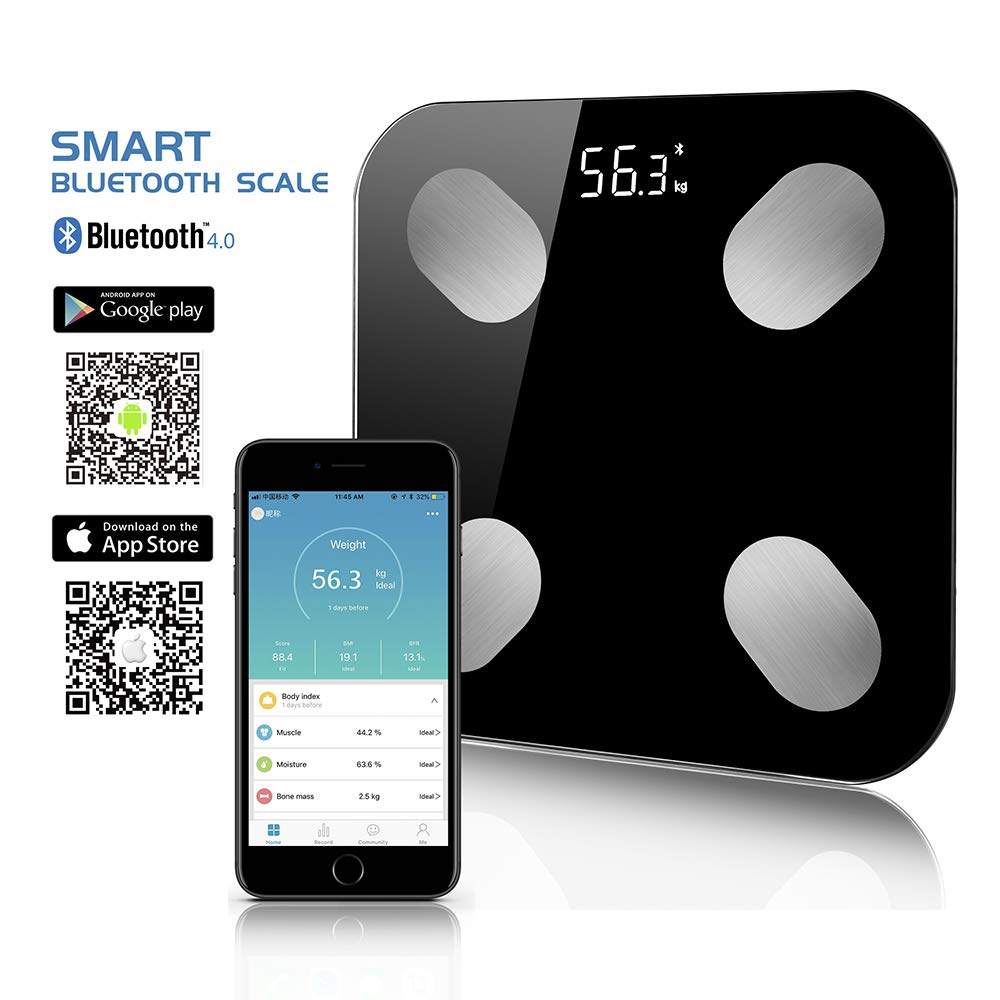 Smart Bluetooth Body Scale Fat Digital Bathroom Scales Measure Weight Health Balance Fat Water Muscle Mass BMI Floor Balance