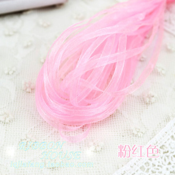 Pink (10meters/lot) 1/8''(3mm) organza ribbons Wedding Party Decoration Gift Wrapping Christmas Party Sewing Fabric Hand DIY