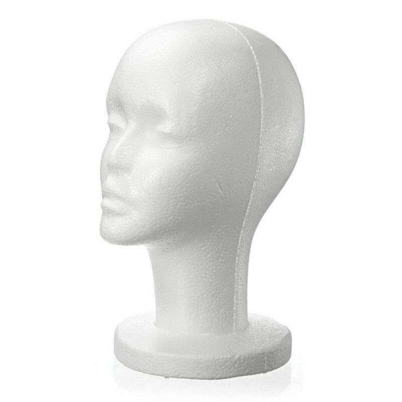 Female Head Model Wig hair Hat Glasses Display Styrofoam Foam Mannequin
