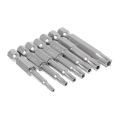 7Pcs Star Drill Bits Screwdriver Magnetic 1/4" Hex Shank Hand Tools Five-pointed Star Bore T10-T40