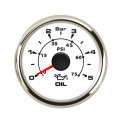 52mm Waterproof Oil Pressure Gauges 0-5 Bar 75 Psi Oil Press Meter with 8 Color Backlight Stainless Steel Bezel Gauge