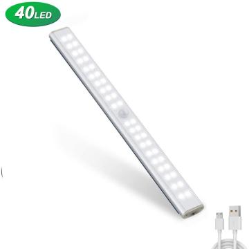 USB Rechargeable Sensor Cabinet Light 24 40 60 LED Motion Sensor Lights Magnetic Wireless Wall Lamp for Closet Wardrobe Kitchen