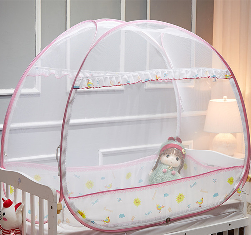 2018 New Portable Baby Crib Mosquito Netting Infant Bed Anti-mosquito Tent Mongolian Yurts Children Mosquito Net Folding Camping
