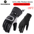ROCKBROS Winter Cycling Gloves Thermal Waterproof Windproof Mtb Bike Gloves For Skiing Hiking Motorcycle Bicycle Accessories
