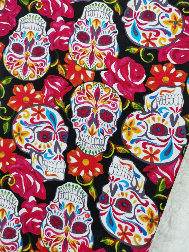 110cm X 50cm Flower Rose Skull Printed Tissus Fabrics Cotton Fabric Patchwork Quilting Sewing Material DIY viaPhil Dress Home