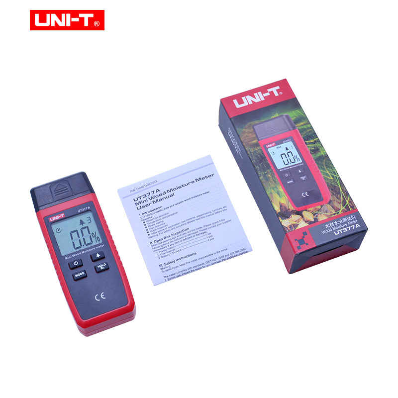 UNI-T UT377A Digital Wood Moisture Meter Hygrometer Humidity Tester Paper Plywood Other Wooden Material Mini Wood Moisture Meter
