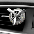 Car Ornament Diamond ABS Decor Air Freshener Vent Perfume Clip Auto Interior Air Force 3 Propeller Shape Fragrance Diffuser Gift