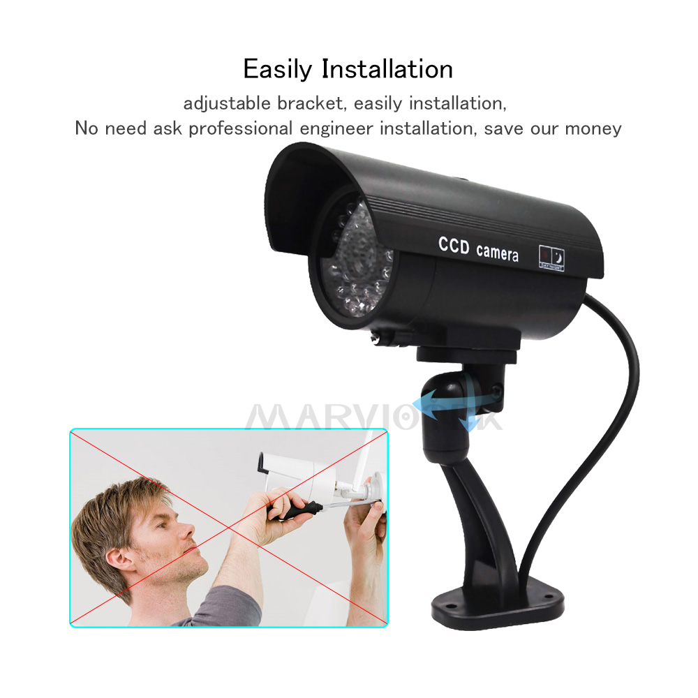 Dummy camera Waterproof Outdoor Fake Camera Home Security CCTV Cameras Video Surveillance Camera with LED Light Indoor