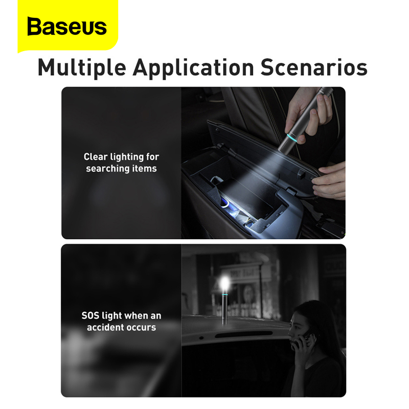 Baseus Car Window Breaker Emergency Flashlight Safety Hammer Mini Auto Glass Breaker Life Saving Escape Tool Car Emergency Kit