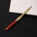 Stainless Steel Letter Opener Wooden Handle Envelopes Cutting Knife Divided File