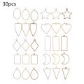 30Pcs Geometric Shape Metal Frame Set DIY Epoxy Resin UV Crystal Silicone Molds