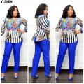 Two 2 Piece Set African Clothes Africa 2021 Dashiki Fashion Print Dresses Suit Bazin Top Pants Elastic Party Plus Size Clothing