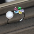Colorful Freshwater Cultured Pearl Ring Design