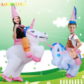 Unicorn Inflatable Kids Costume Ride-on Animal Outfit for Child Cosplay Clothes Party Carnival Blow Up Dragon Toys Fancy Dress